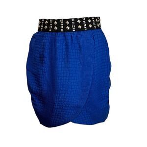 AFFLICTION Black Premium Silk Tulip Mini Skirt Blue Size 6